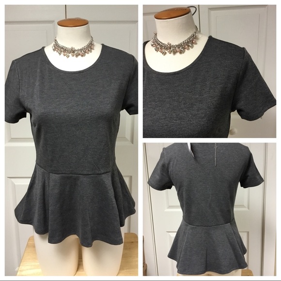Forever 21 Tops - 🆕❤️ NWT GRAY PEPLUM TOP